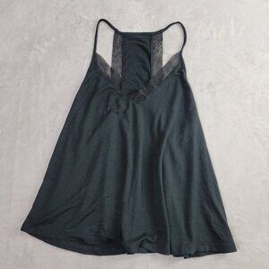 American Eagle Black Lace Open Back Women's Tank Top | Size S